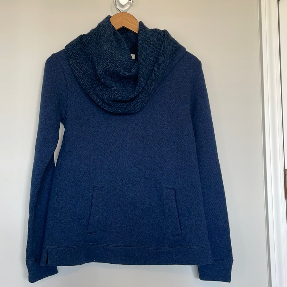 J. Crew Blue Marled Cowl Neck Sweatshirt Sz XS EUC